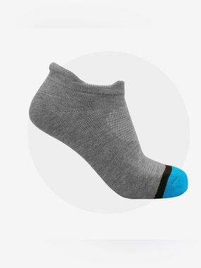 Divvy Up No-Show Socks, Arch Support, Size M, Gray, Women 5–10 Men 4–9, 2 Pairs